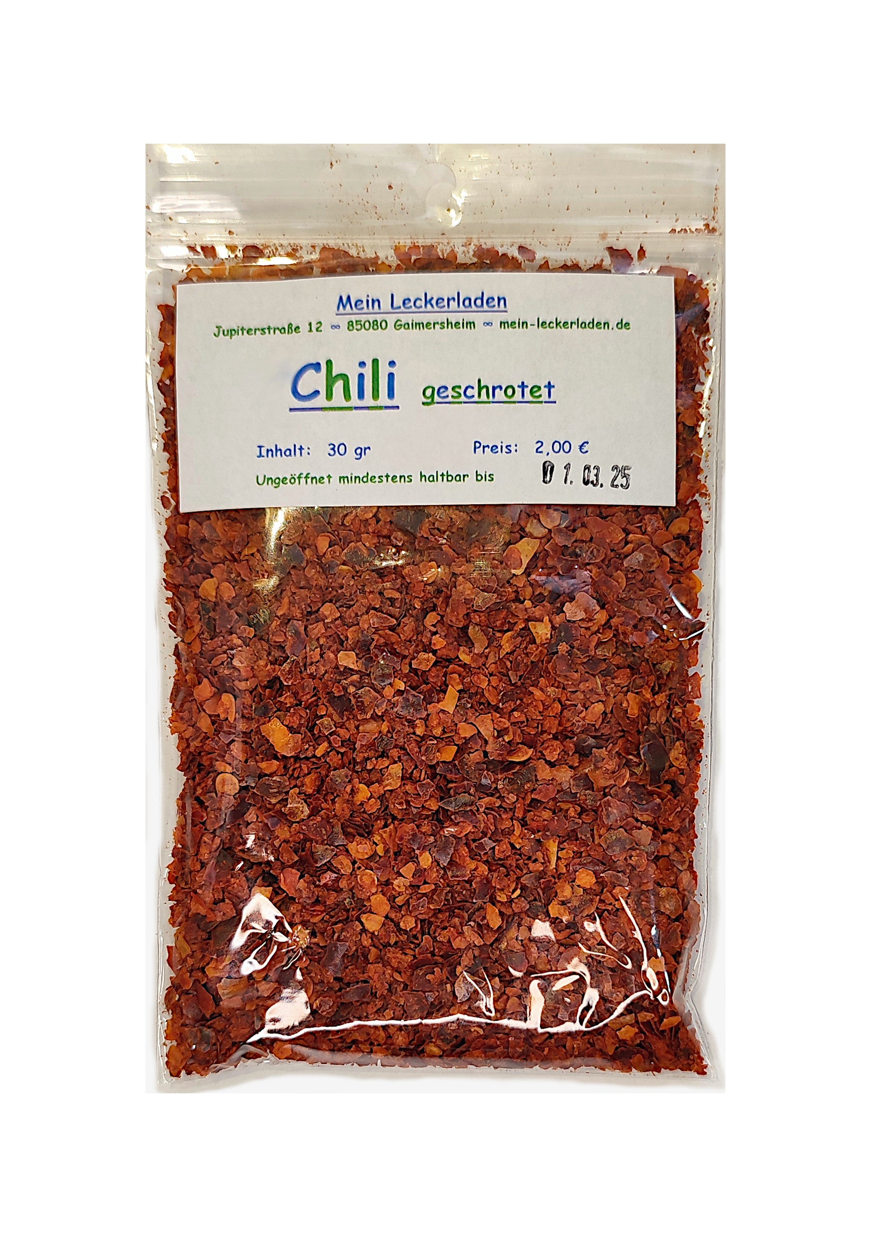 Chili geschrotet ohne Kerne Gewürze Shop Mein Leckerladen