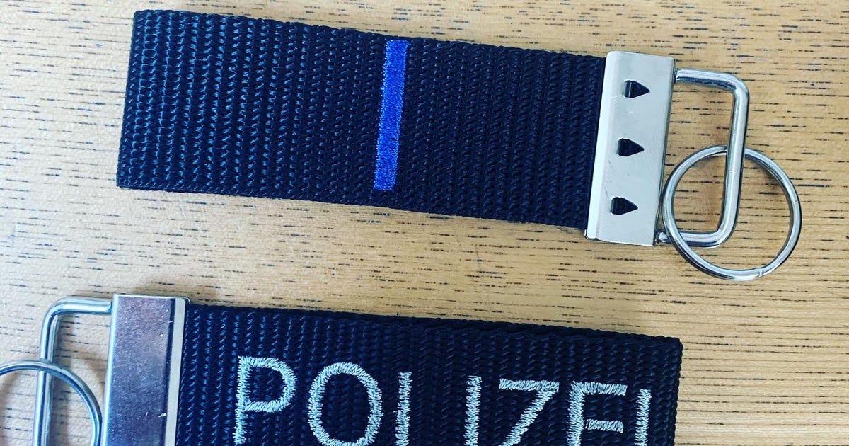 Polizei Schlüsselanhänger Oberwachtmeister bestickt