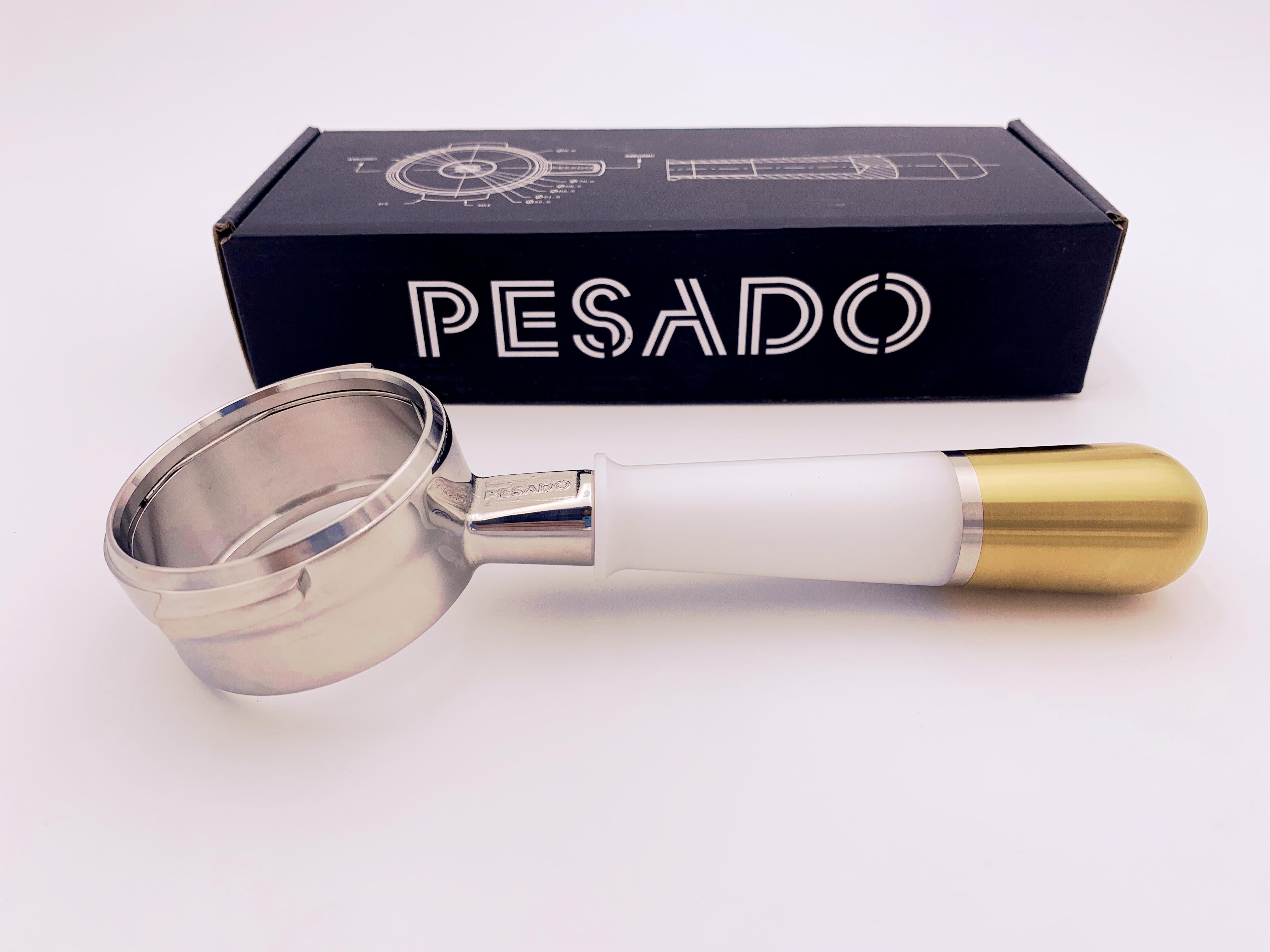 PESADO 58,5 Naked Portafilter white&gold - Equipment for coffee 