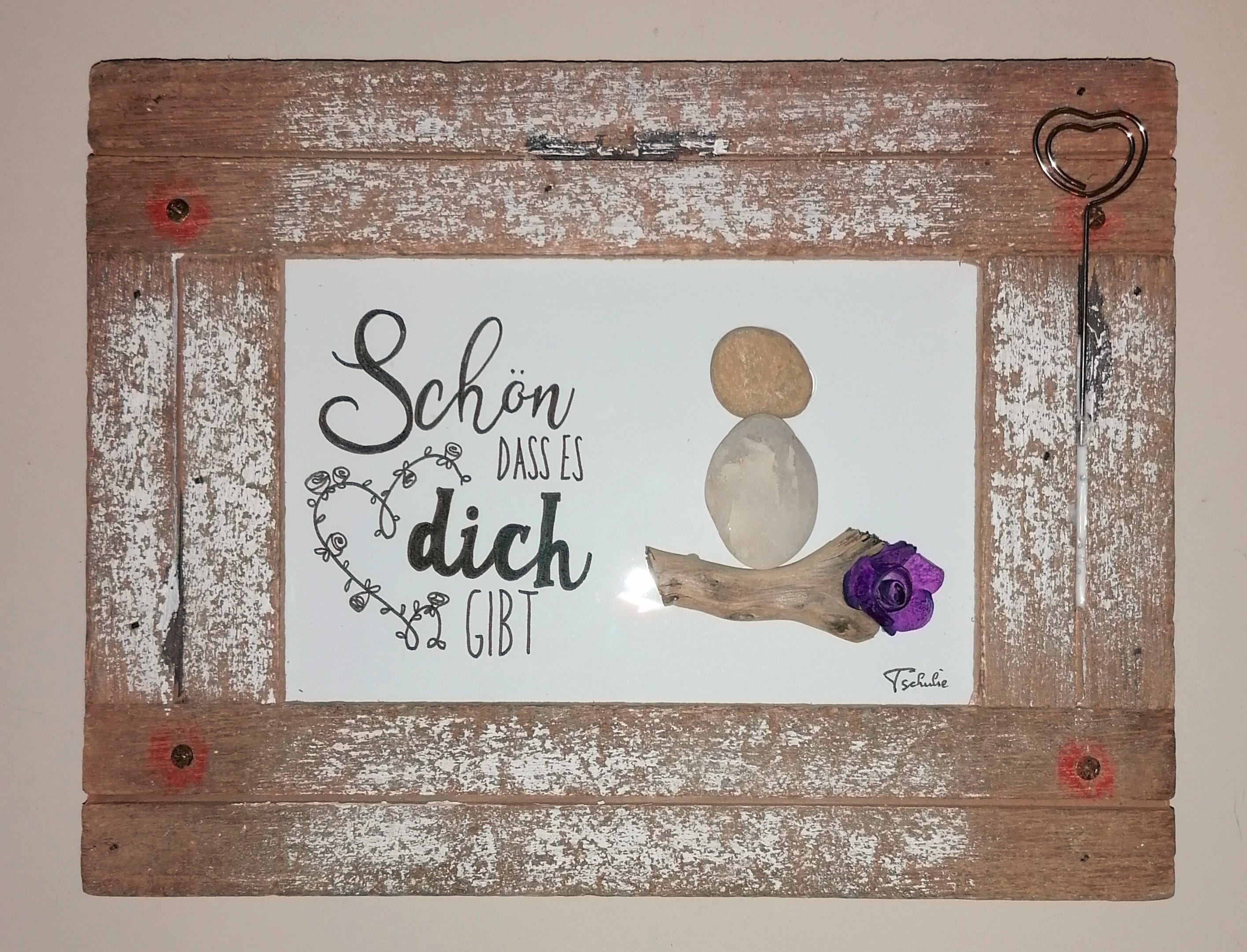 Steinbilder Schön, dass es dich gibt Shop Handmade with Love by