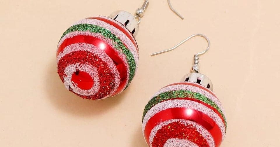 Boucles d'oreilles boules de Noël Miniblings - Rouge brillant