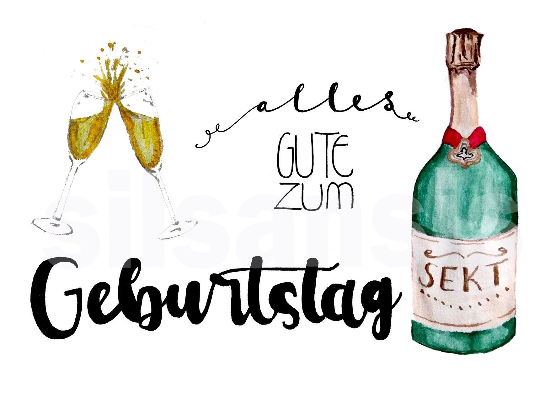 Geburtstagskarte "Sekt" Geburtstagskarten Shop silsansis