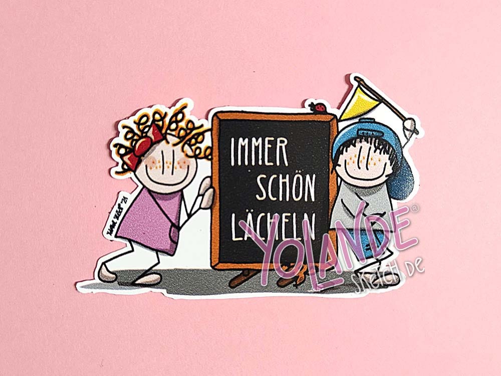 Sticker "Immer schön lächeln" Sticker Shop Yolande Sketch