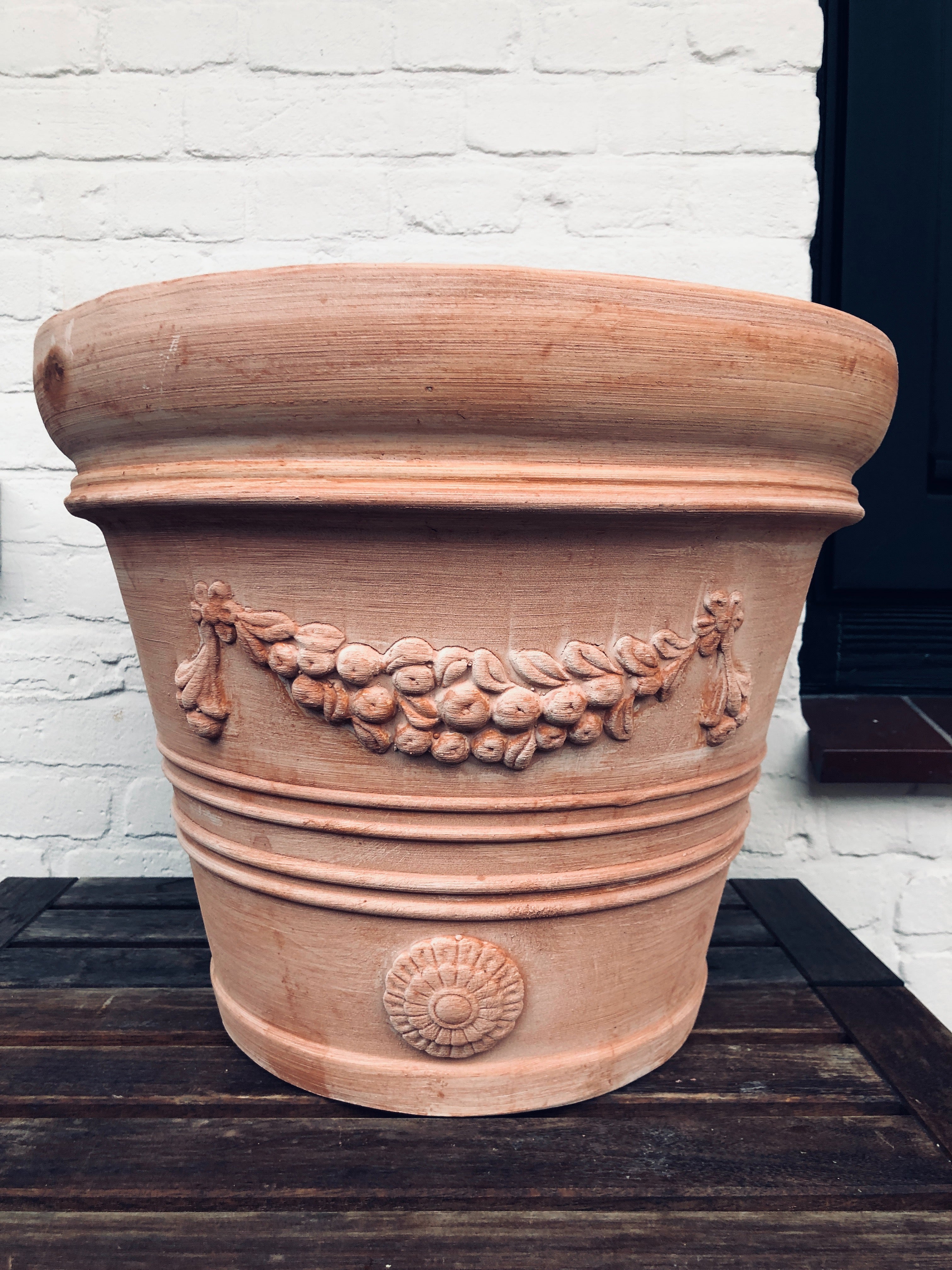 Terracotta Pot Met Versieringen (45 Cm) - Webshop | Certaldo Terracotta