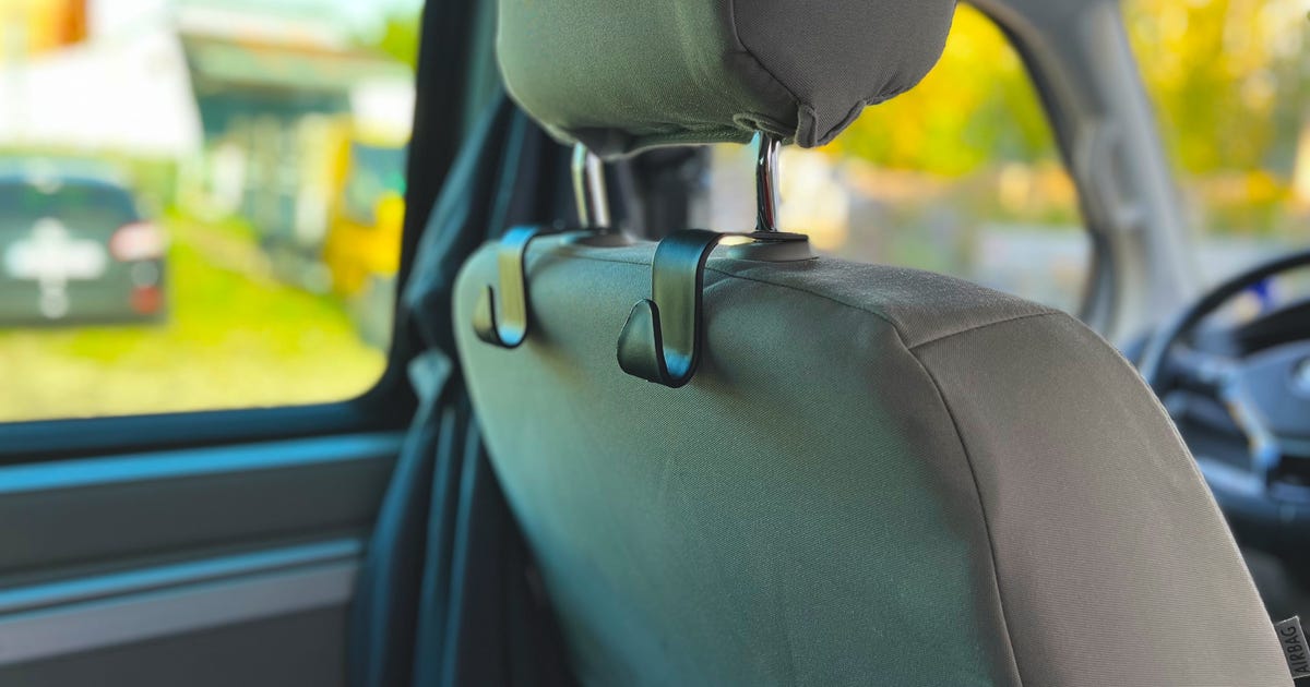Voiakiu 2-in-1-Auto-Kopfstützen-Haken, 2-in-1-Autositz-Kopfstützen-Haken,  360 ° drehbare Kopfstützen-Haken, Auto-Rücksitz-Aufhänger-Aufbewahrungshaken  mit Handyhalter : : Baby