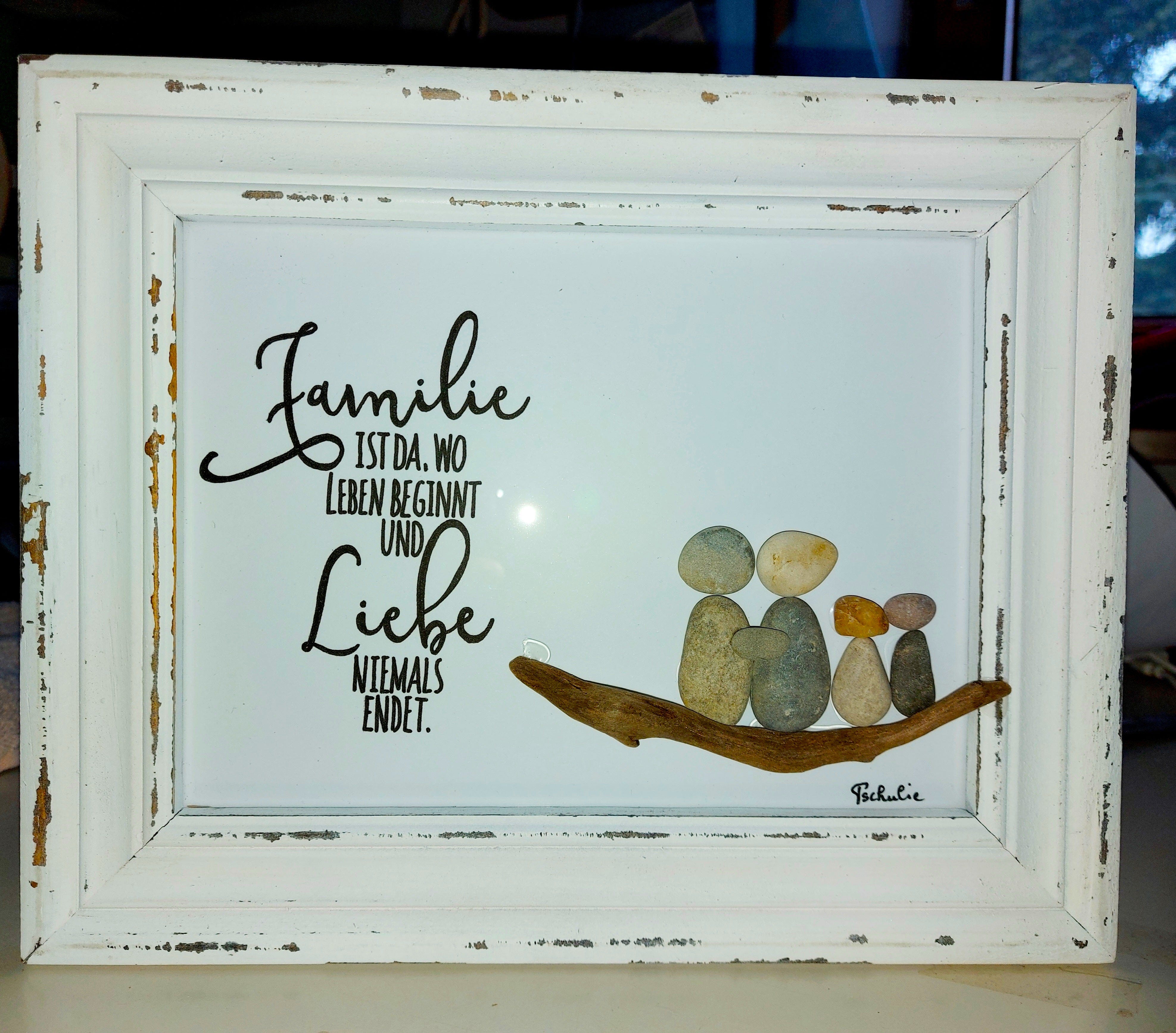 Steinbilder Familie Shop Handmade with Love by Tschulie