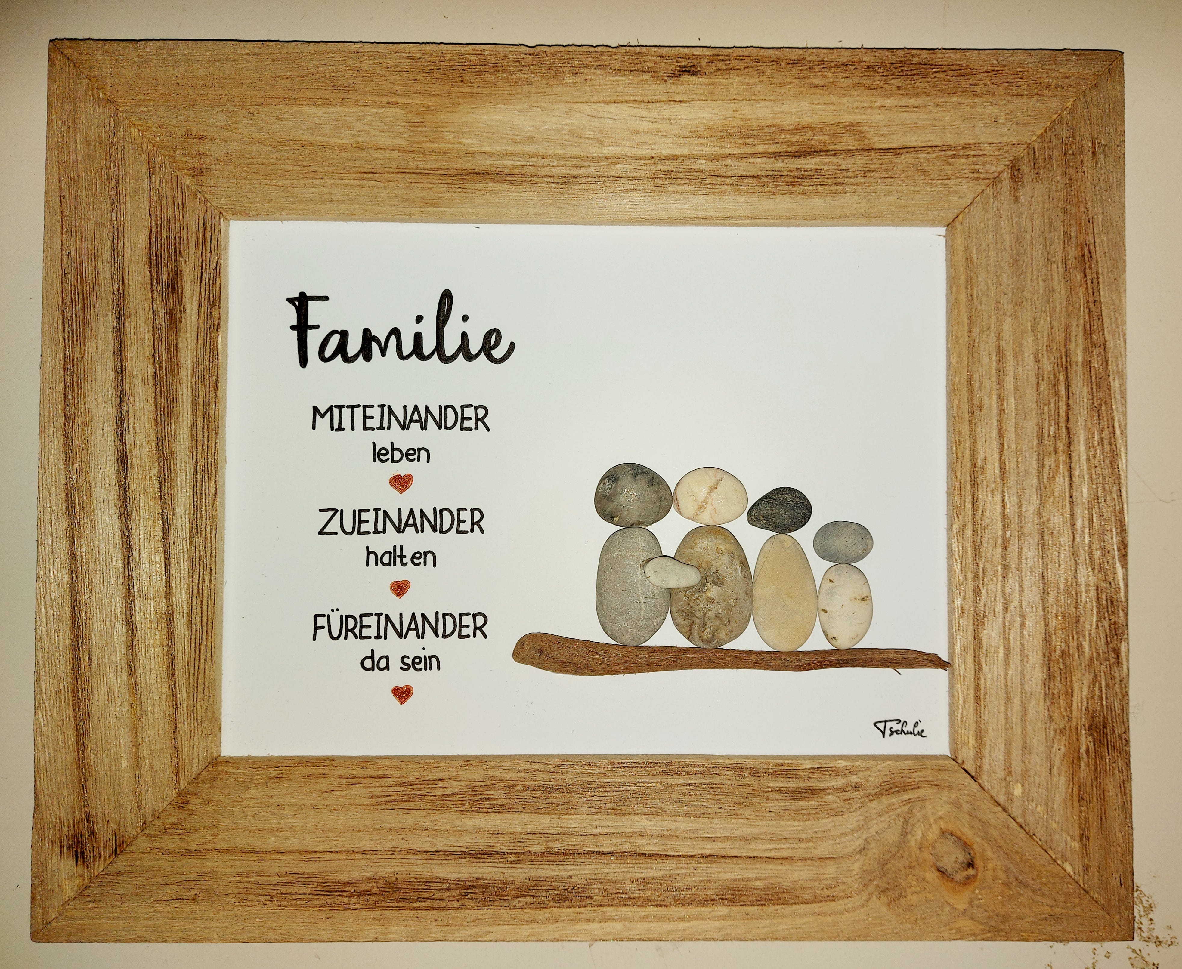 Steinbilder Familie Shop Handmade with Love by Tschulie