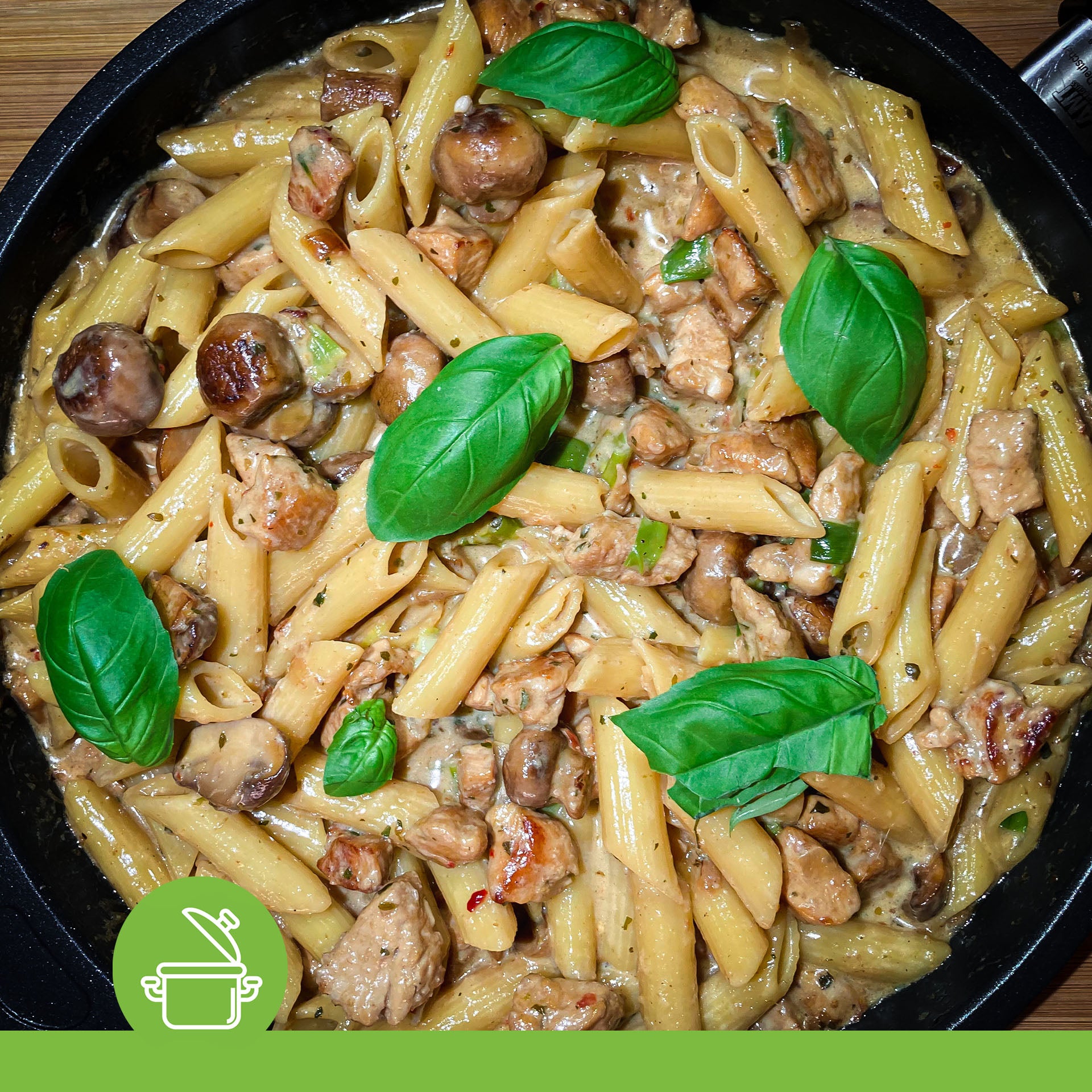 Penne in Pilzrahmsauce - Kochen | Cooks-Report.de