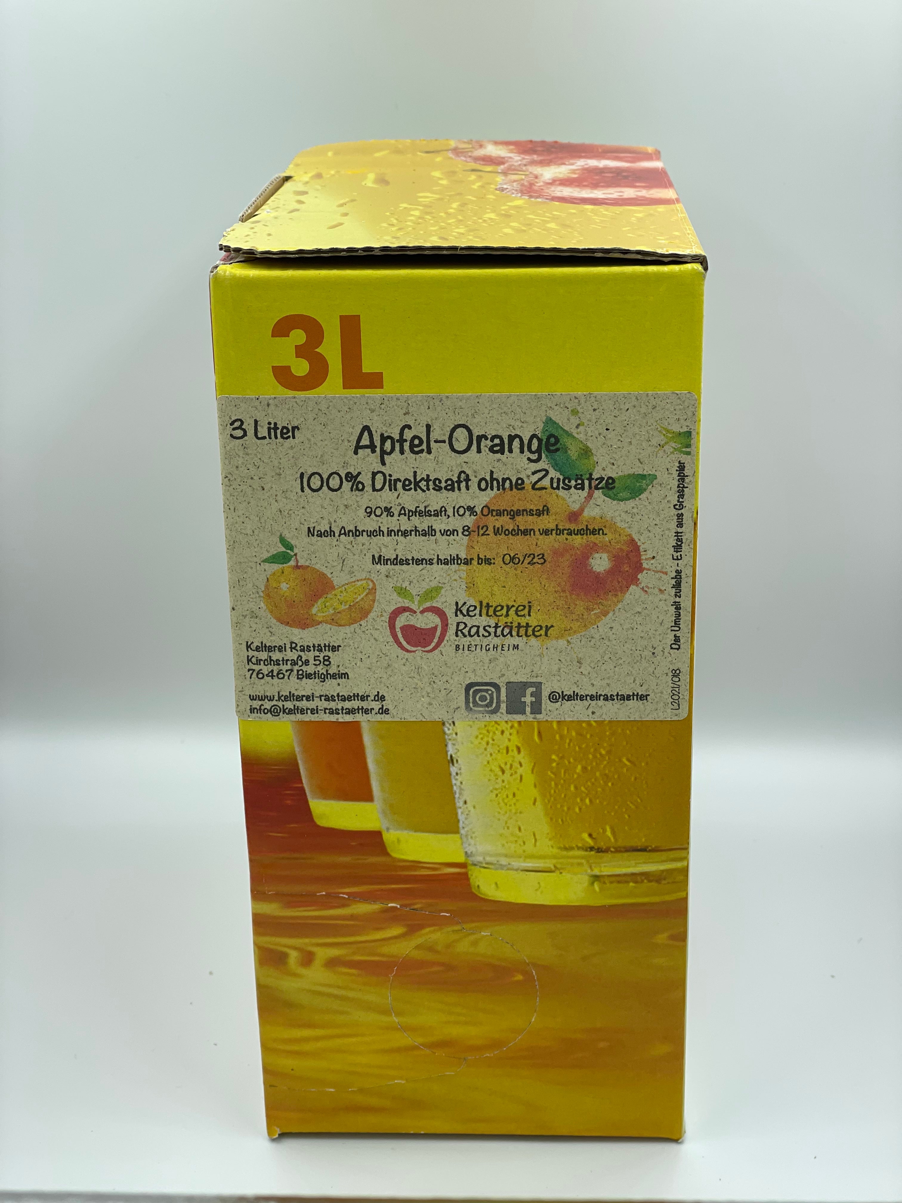 Apfel-Orangensaft 3L - Direktsäfte - Shop | Kelterei Rastätter