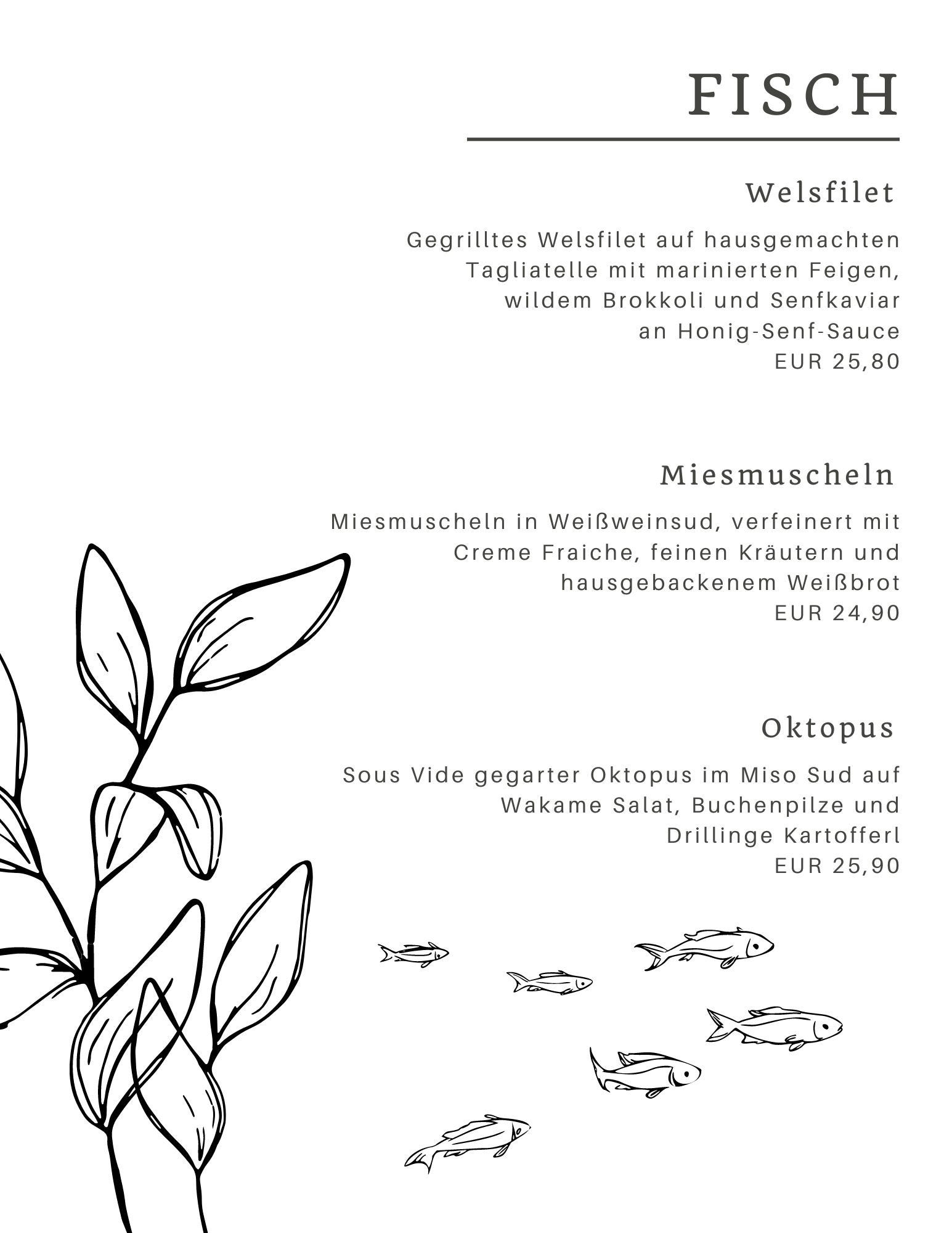 Speisekarte Am Teich