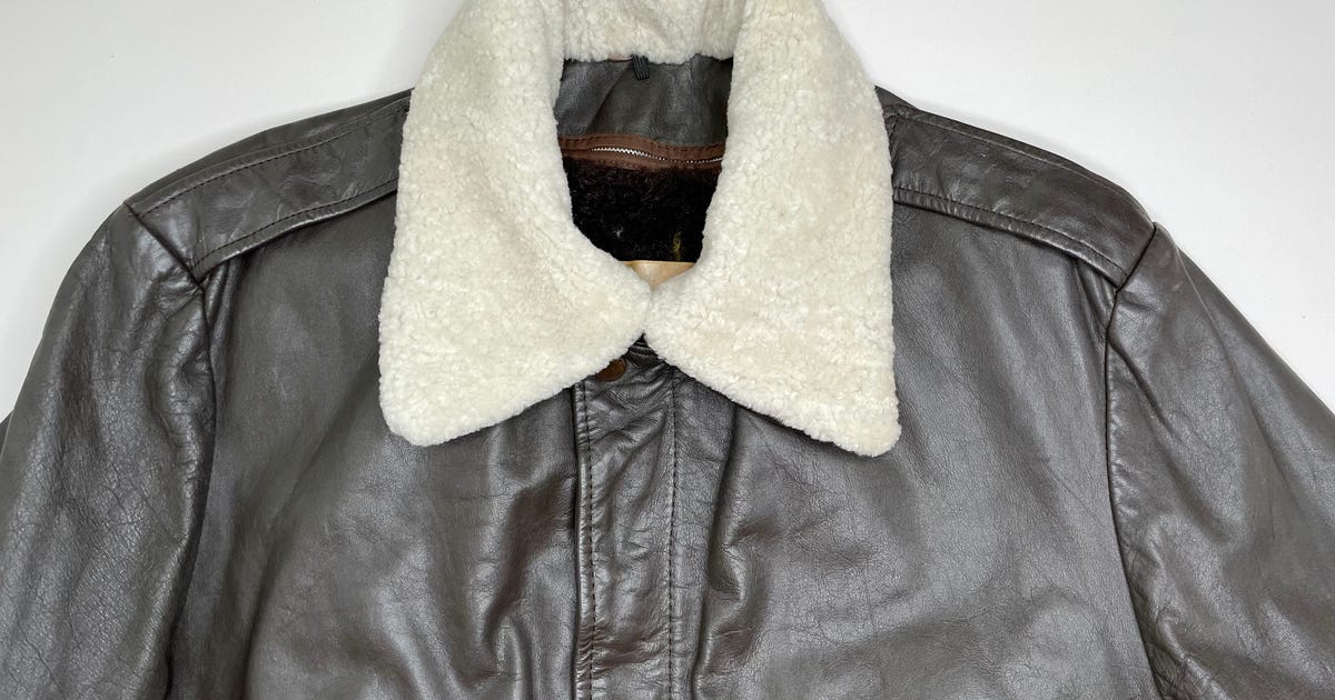 Detachable Shearling fur Sheepskin Bone White Collar leather lining USA ...