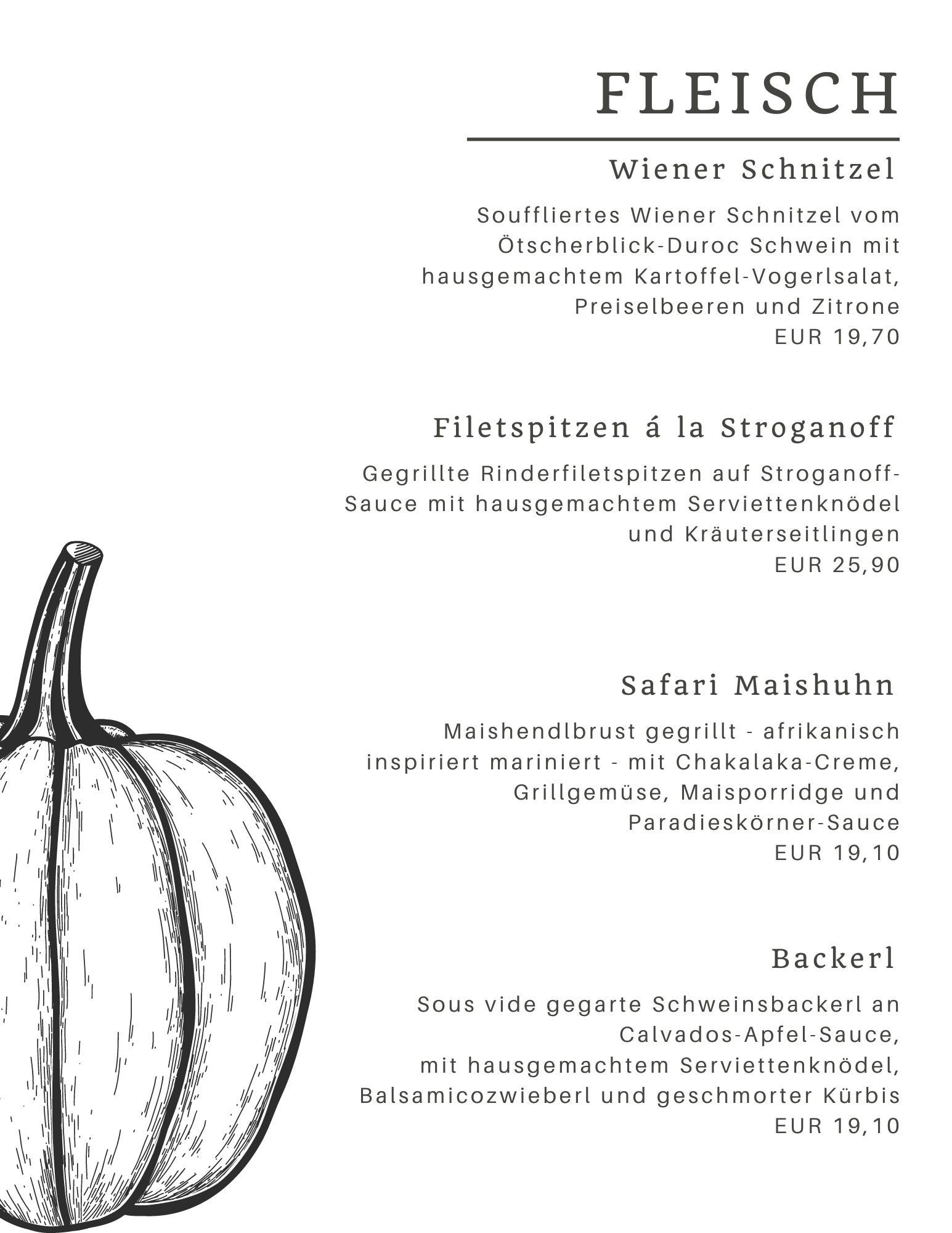 Speisekarte Am Teich
