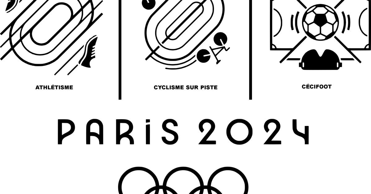 Sticker JO Paris 2024 3 pictogrammes Stickers vinyle JO 2024 E