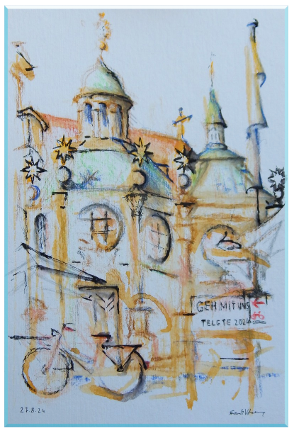 Telgte Stadtbild Aquarell