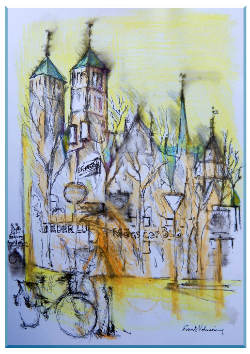 Münster Stadtansicht Aquarell
