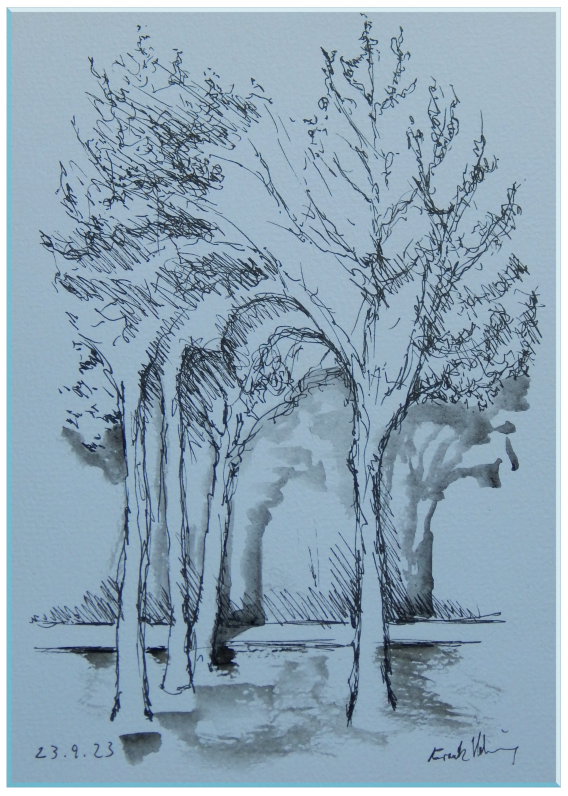 Naturlandschaft Münsterland Aquarell
