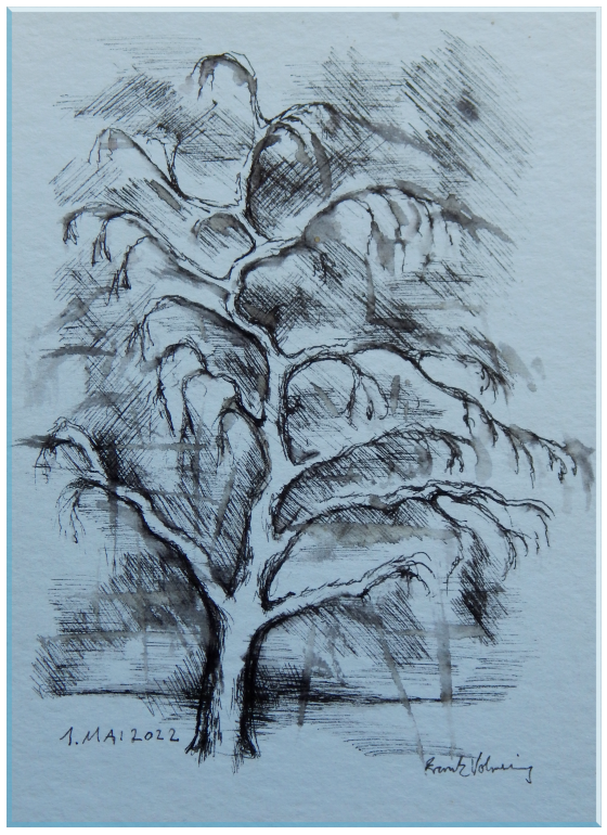 Ländliche Idylle Münsterland Aquarell