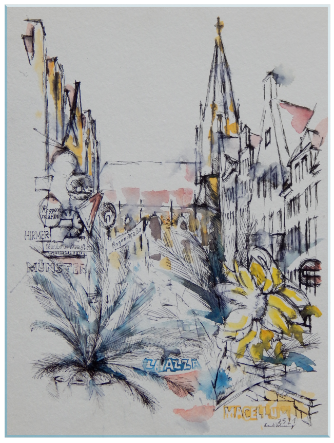 Münsterländische Architektur Aquarell