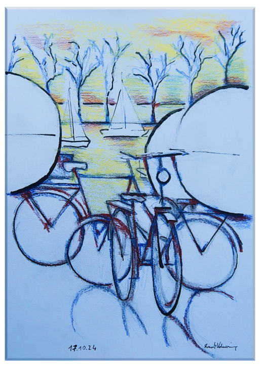 Aquarell Kunstwerk für den Weihnachtsmarkt - Architektur