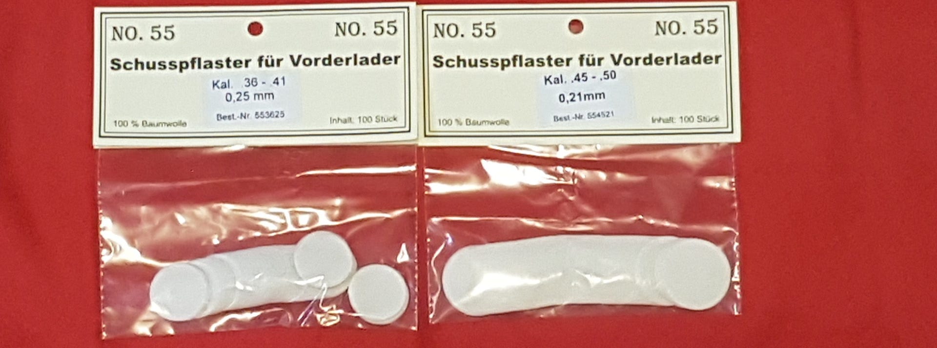 Baumwoll Schusspflaster / Vorderlader