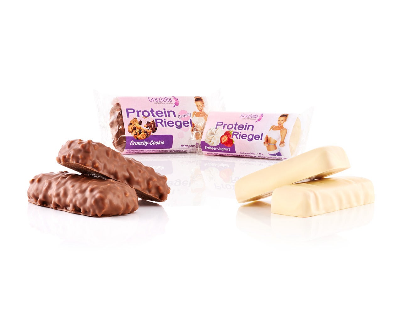 Protein Riegel: Crunchy-Cookie und Erdbeer-Joghurt - Shop | Graziella ...